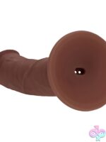 Realrock Dual Layered Curved Realistic Vibrating Dildo 8" - Image 2