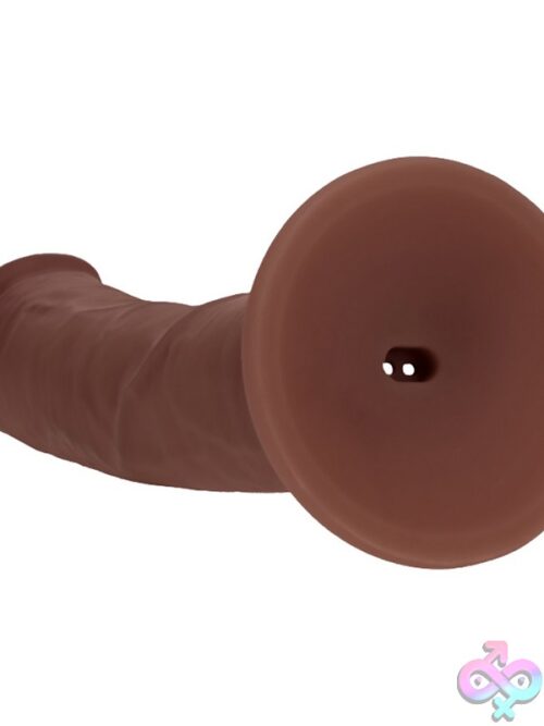 Realrock Dual Layered Curved Realistic Vibrating Dildo 8&Quot; - Image 2