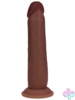 Sliding Skin Realistic Dildo 8 inch by Shots in brown and beige dual-density silicone