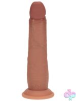 Realrock Dual Layered Realistic Sliding Skin Dildo 8" Tan - Image 4