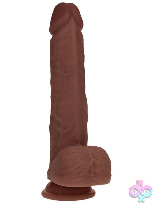 Realrock Dual Layered Realistic Vibrating Thrusting Dildo With Balls 8&Quot; - Image 2