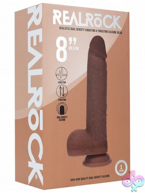 Realrock Dual Layered Realistic Vibrating Thrusting Dildo With Balls 8&Quot; - Image 5