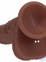 Realrock Dual Layered Realistic Vibrating Thrusting Dildo With Balls 8" - Image 3
