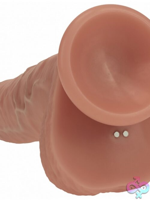 Realrock Dual Layered Realistic Vibrating Thrusting Dildo With Balls 8&Quot; Tan - Image 5