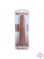 RealRock 13-inch extra long realistic dildo with suction cup base in beige and pink