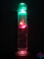 RealRock LED Vibrating Dildo 8 Inch – Clear - Image 2
