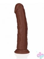 Realrock Realistic Curved Dildo with Suction Cup 7" Brown - Image 2