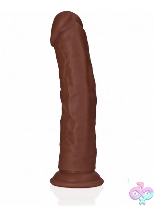Realrock Realistic Curved Dildo With Suction Cup 7&Quot; Brown - Image 2