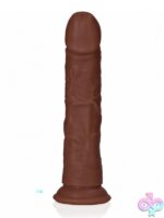 Realrock Realistic Curved Dildo with Suction Cup 7" Brown - Image 3