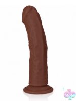 Realrock Realistic Curved Dildo with Suction Cup 8" Brown - Image 2