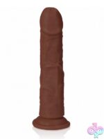 Realrock Realistic Curved Dildo with Suction Cup 8" Brown - Image 3