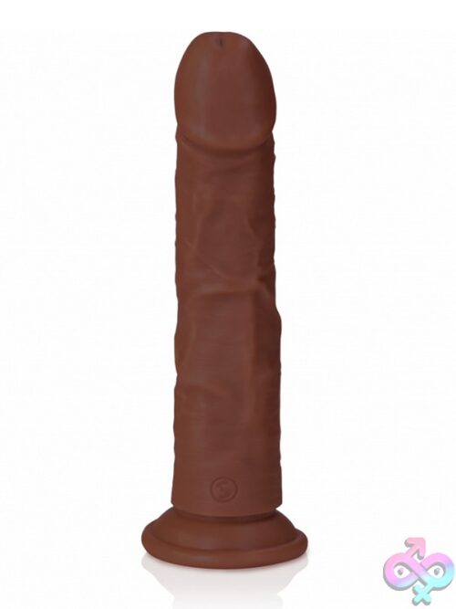 Realrock Realistic Curved Dildo With Suction Cup 8&Quot; Brown - Image 3