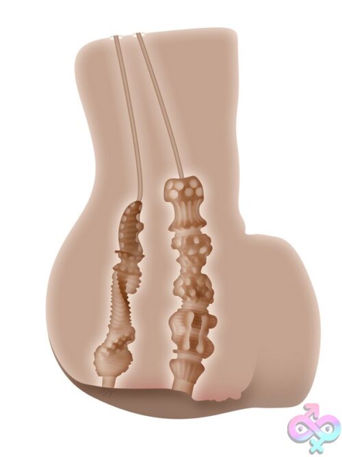 Rear Beauty Light Dual-Channel Vibrating Stroker – Beige - Image 3