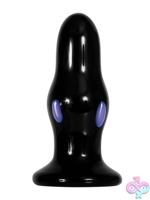 Rear Rocker Vibrating Glass Anal Plug – Black - Image 2
