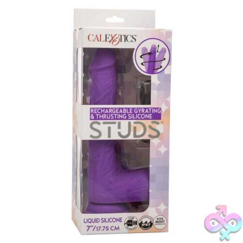 Rechargeable Gyrating And Thrusting Silicone Studs - Purple - Image 2
