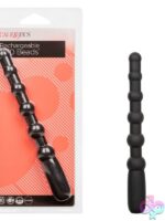 Flexible graduated vibrating anal beads in black by California Exotic Novelties