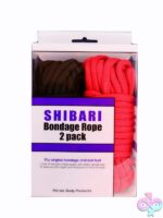 Red and black 10-meter bondage rope two-pack by S&G Pleasure, coiled side by side