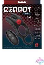 Red Dot Vibrating Cock Ring V1 With Remote - Black/red