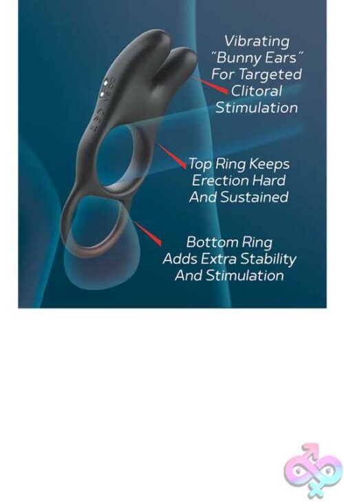 Red Dot Vibrating Cock Ring V1 With Remote - Black/Red - Image 3
