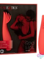 Red Hot Blaze compact curved clitoral vibrator in red silicone by California Exotic Novelties