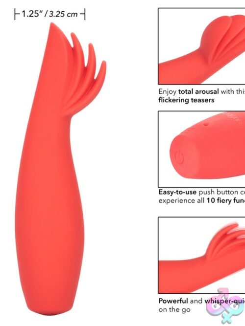 Red Hot Blaze Flickering Clitoral Vibrator In Red - Image 3