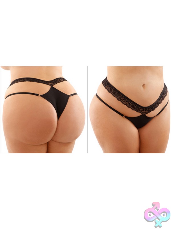 Discreet-Toys-Ren-Lace-And-Microfiber-Panty-Queen-Size-Nu-Py2206-Blk-Qs Queen Size Caged Lace And Microfiber Brazilian Panty In Black And Red