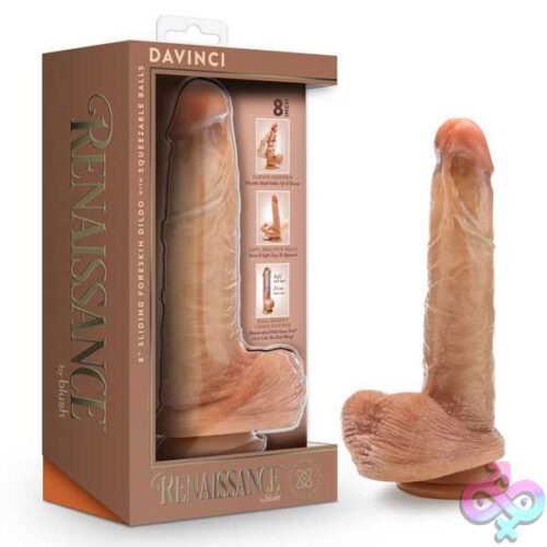 Renaissance - Davinci - 8 Inch Sliding Foreskin Dildo With Squeezable Balls - Tan - Image 8