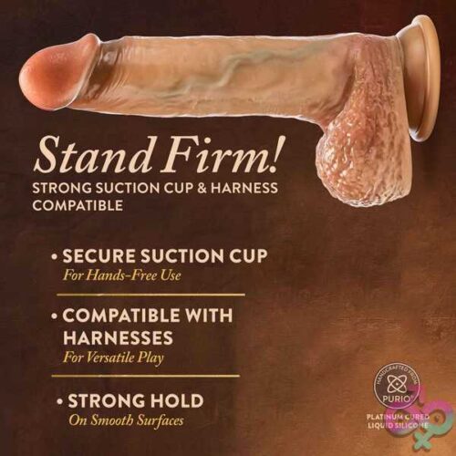 Renaissance - Raphael - 9.5 Inch Sliding Foreskin Dildo With Squeezable Balls - Tan - Image 4