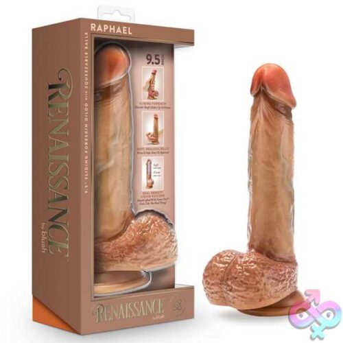 Renaissance - Raphael - 9.5 Inch Sliding Foreskin Dildo With Squeezable Balls - Tan - Image 8
