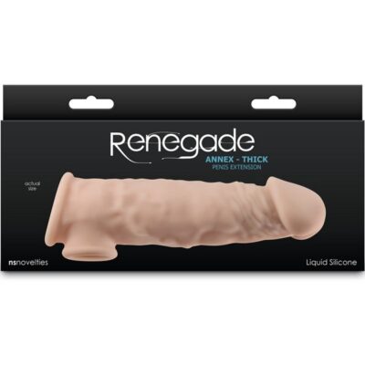 Thick realistic textured silicone extension sleeve in beige by Ns Novelties