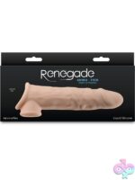 Realistic thin textured silicone sleeve in beige with ball-drop fit by Ns Novelties