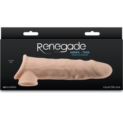 Realistic thin textured silicone sleeve in beige with ball-drop fit by Ns Novelties