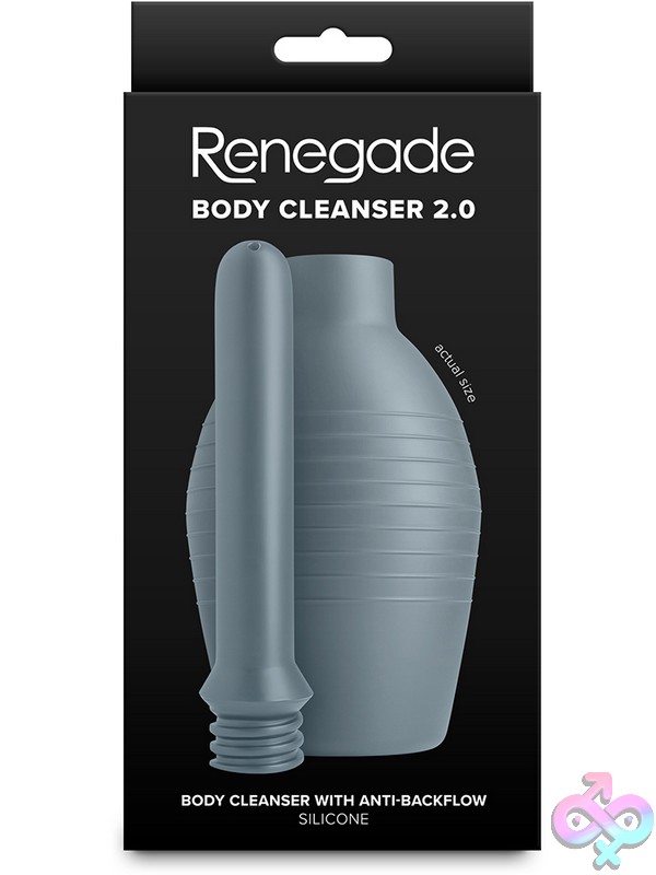 Discreet-Toys-Renegade-Body-Cleanser-2-0-Gray-Nu-Nsn-1130-39 Gray Silicone Intimate Hygiene Bulb Cleanser With Anti-Backflow Nozzle By Ns Novelties