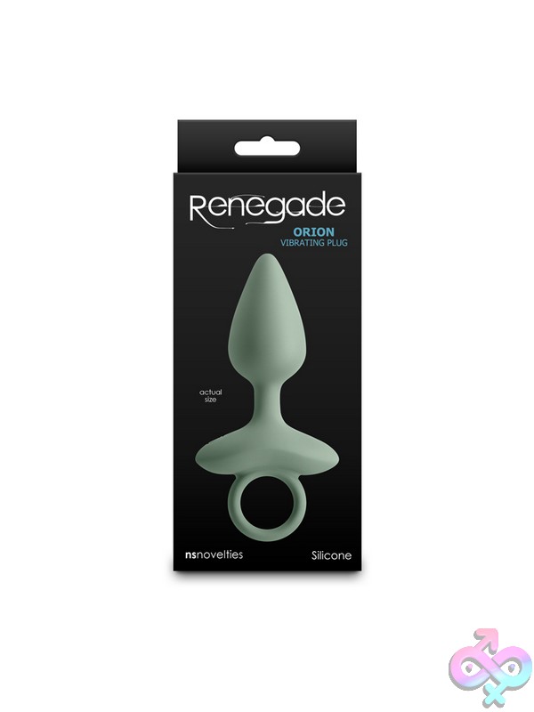 Discreet-Toys-Renegade-Orion-Sage-Nu-Nsn-1132-58 Renegade Orion Vibrating Plug In Sage Green Body-Safe Silicone By Ns Novelties