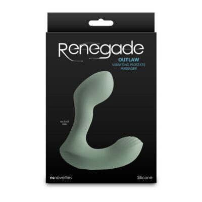 Renegade Outlaw dual-motor prostate massager in sage green silicone by Ns Novelties