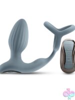 Renegade Pinnacle Vibrating Anal Plug with Cock & Ball Ring – Gray - Image 2