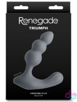 Renegade Triumph vibrating prostate massager in gray silicone by Ns Novelties