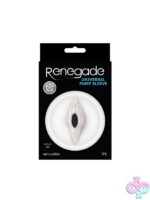 Soft white TPE vagina-style universal pump sleeve by Ns Novelties fitting a 65mm cylinder