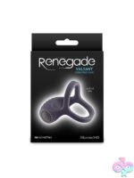 Renegade Valiant gray silicone vibrating cock and ball ring by Ns Novelties