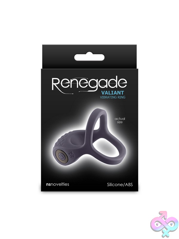 Discreet-Toys-Renegade-Valiant-Gray-Nu-Nsn-1161-19 Renegade Valiant Gray Silicone Vibrating Cock And Ball Ring By Ns Novelties