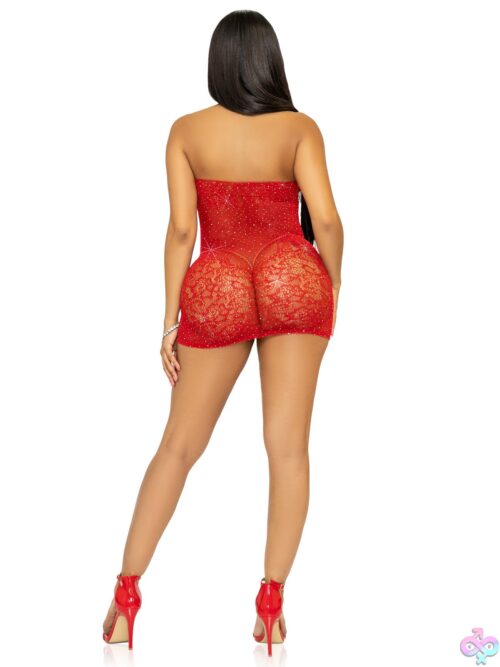 Rhinestone Lace And Net Mini Dress - Image 3