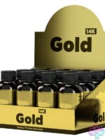 Rhino 14K Gold Liquid Shots 12-pack black countertop display by Doc Johnson