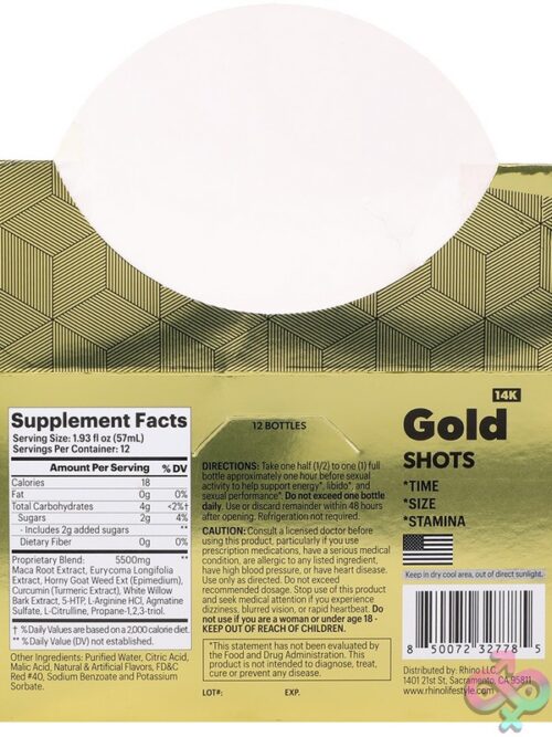 Rhino 14K Gold Liquid Shots 12-Pack Display - Image 3