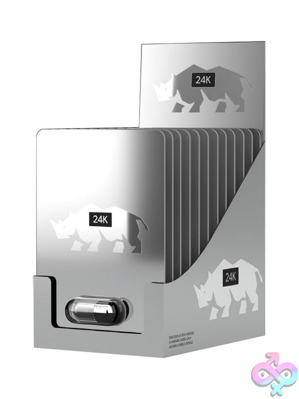 Discreet-Toys-Rhino-24K-Capsules-24-Pack-Display-Dj-Nu-Dj4900-04Bx Rhino 24K Capsules 24-Pack Silver Counter Display By Doc Johnson