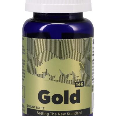 Rhino Gold 14K individual bottle capsules 6-count black packaging by Doc Johnson