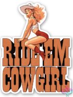 Ride Em Cowgirl Vinyl Sticker – Red - Image 2