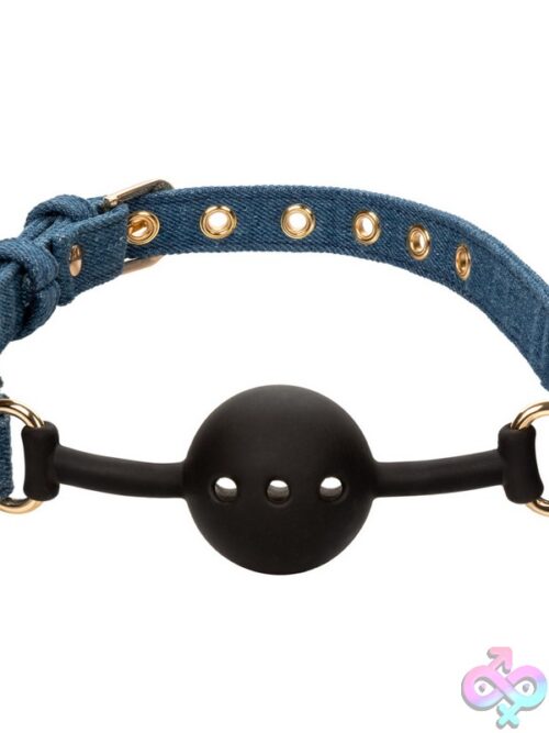 Ride 'Em Premium Denim Ball Gag – Black - Image 2