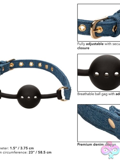 Ride 'Em Premium Denim Ball Gag – Black - Image 3