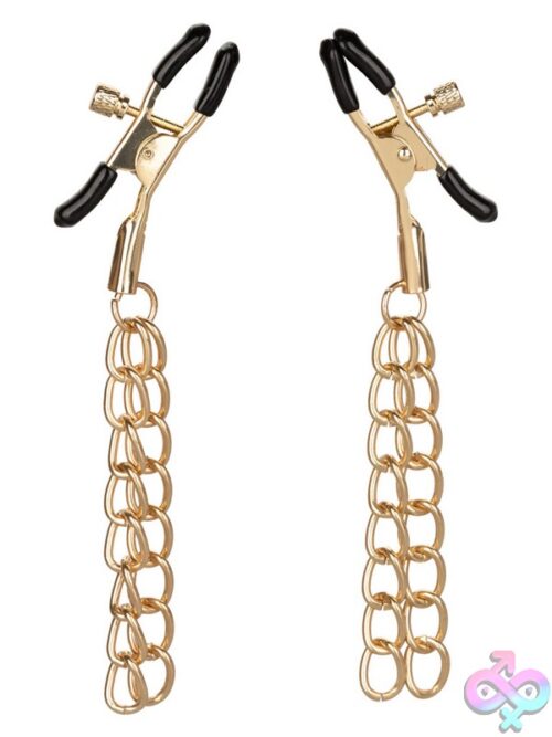 Ride 'Em Premium Denim Collection Nipple Clamps – Gold - Image 2