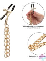 Ride 'Em Premium Denim Collection Nipple Clamps – Gold - Image 3